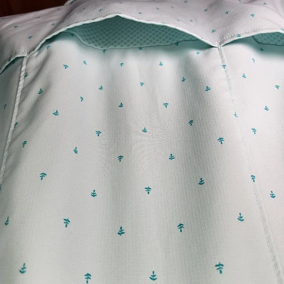 REI Sahara Short Sleeve Shirt light green w Anchors size Medium - Picture 3 of 11